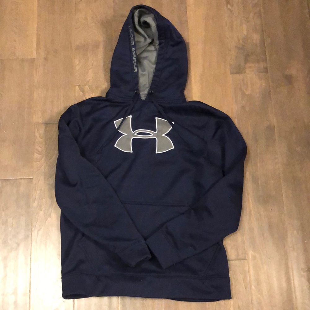 Under Armour Navy sweatshirt Hoodie Men’s medium gray logo